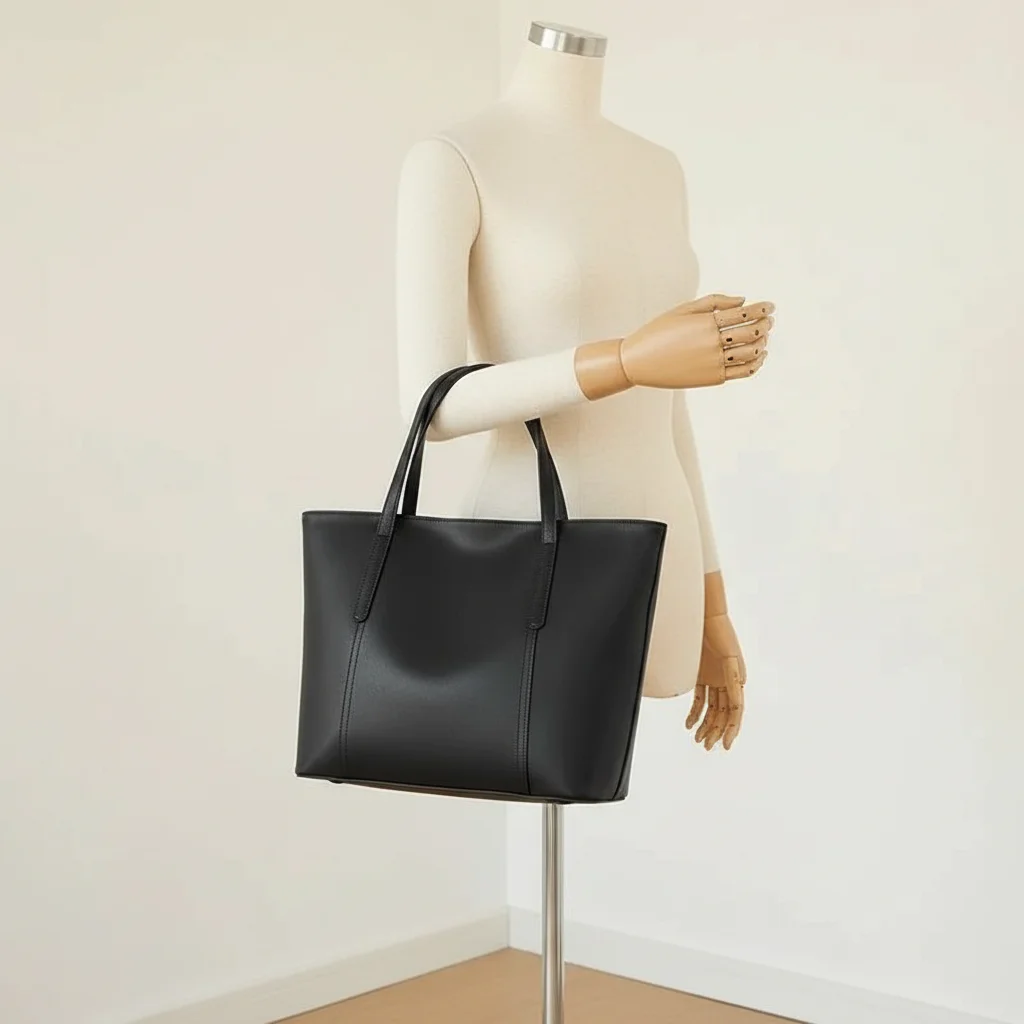 Sac lycéenne cabas cuir fendu a4 - Vue 5 - sac lycéenne