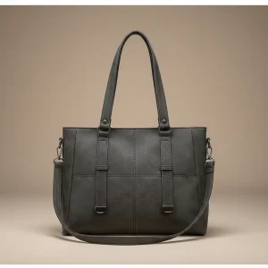 Sac lycéenne cabas daim synthétique bandoulière - Vue 1 - sac lycéenne