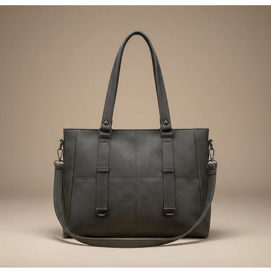 Sac lycéenne cabas daim synthétique bandoulière - Vue 1 - sac lycéenne