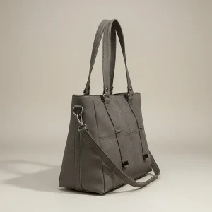 Sac lycéenne cabas daim synthétique bandoulière - Vue 2 - sac lycéenne