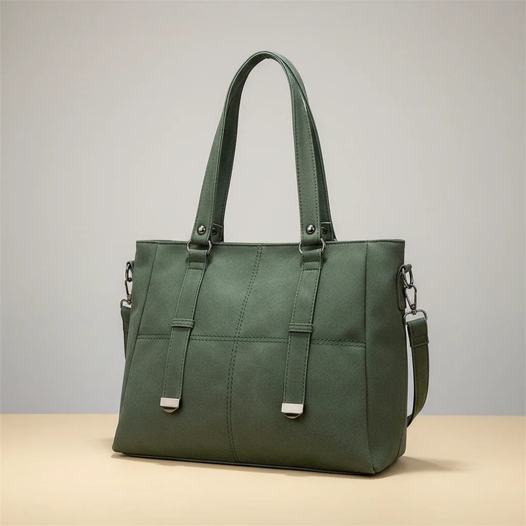 Sac lycéenne cabas daim synthétique bandoulière - Vue 3 - sac lycéenne