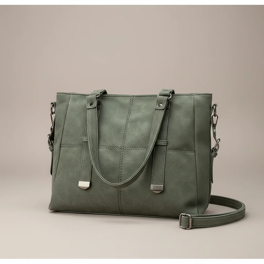 Sac lycéenne cabas daim synthétique bandoulière - Vue 4 - sac lycéenne