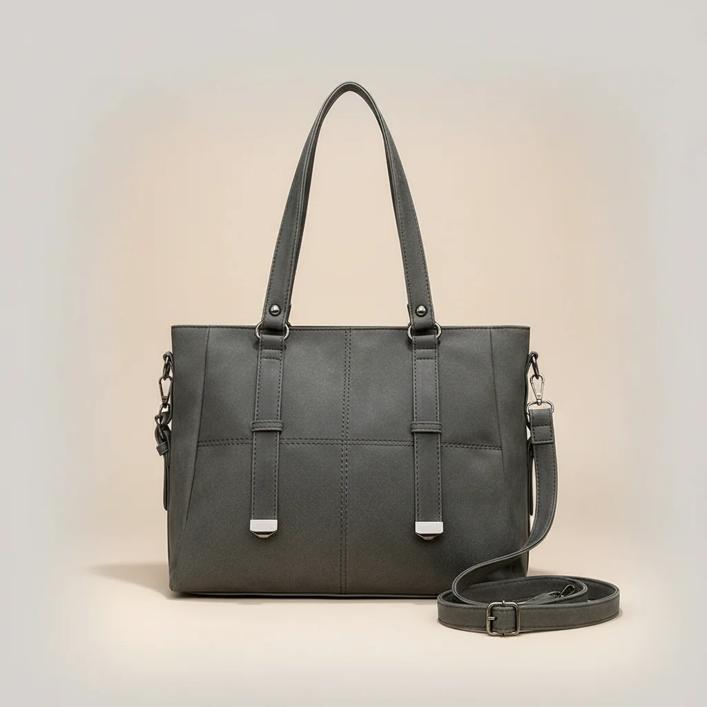 Sac lycéenne cabas daim synthétique bandoulière - Vue 5 - sac lycéenne