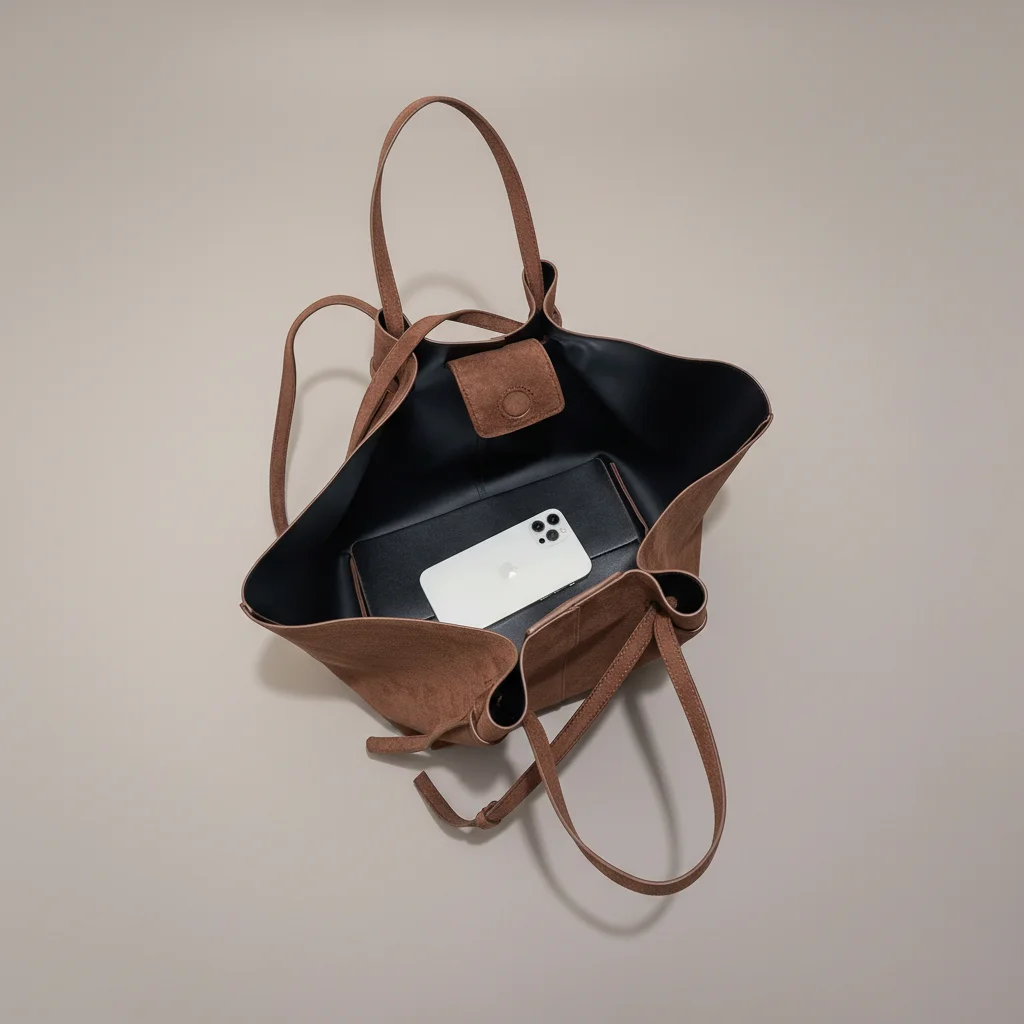 Sac lycéenne cabas daim synthétique confortable - Vue 3 - sac lycéenne