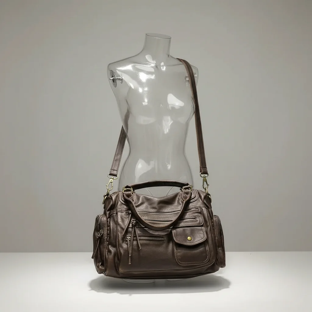 Sac lycéenne cabas simili cuir élégant - Vue 5 - sac lycéenne