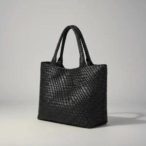 sac lycéenne cabas similicuir effet tressé - Vue 1 - sac lycéenne