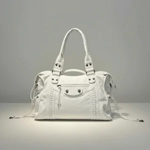 Sac lycéenne cuir pu blanc bandoulière - Vue 2 - sac lycéenne