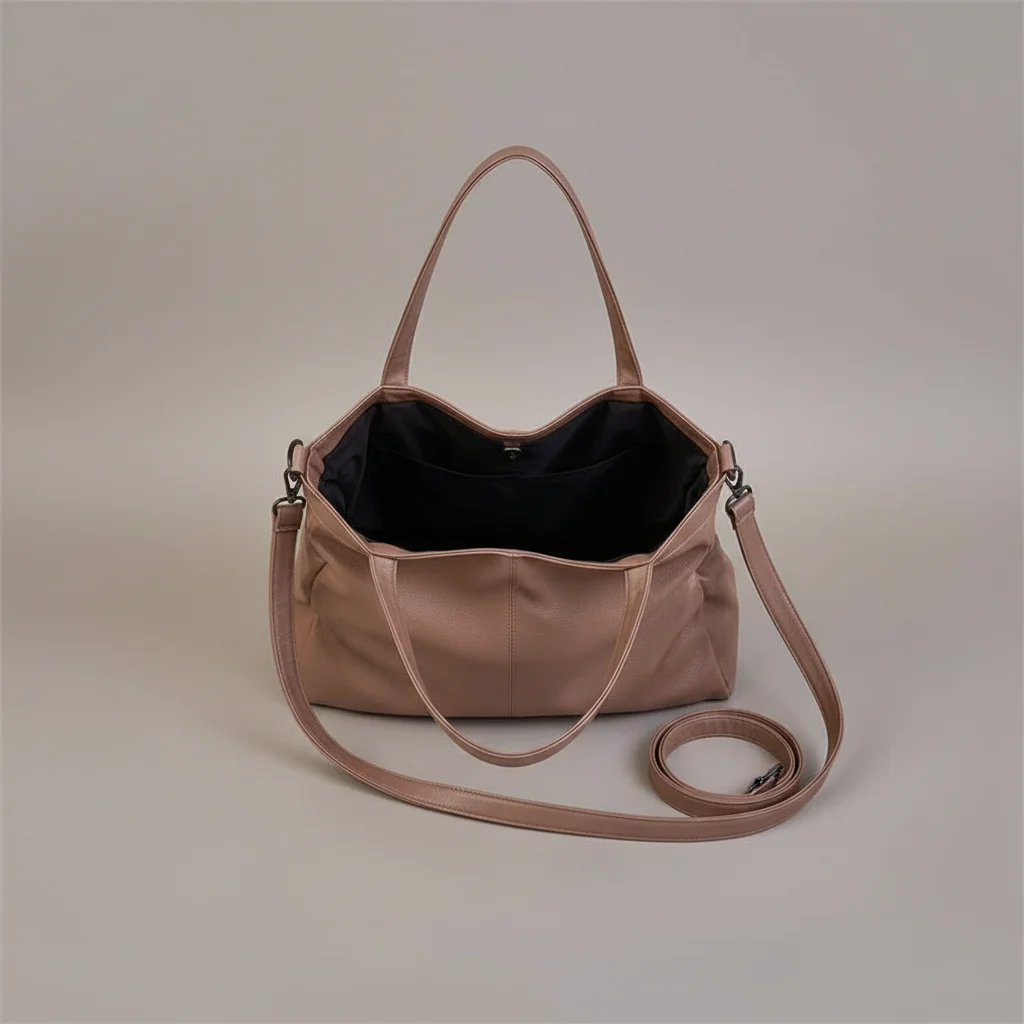 sac lycéenne cuir pu souple bandoulière - Vue 3 - sac lycéenne