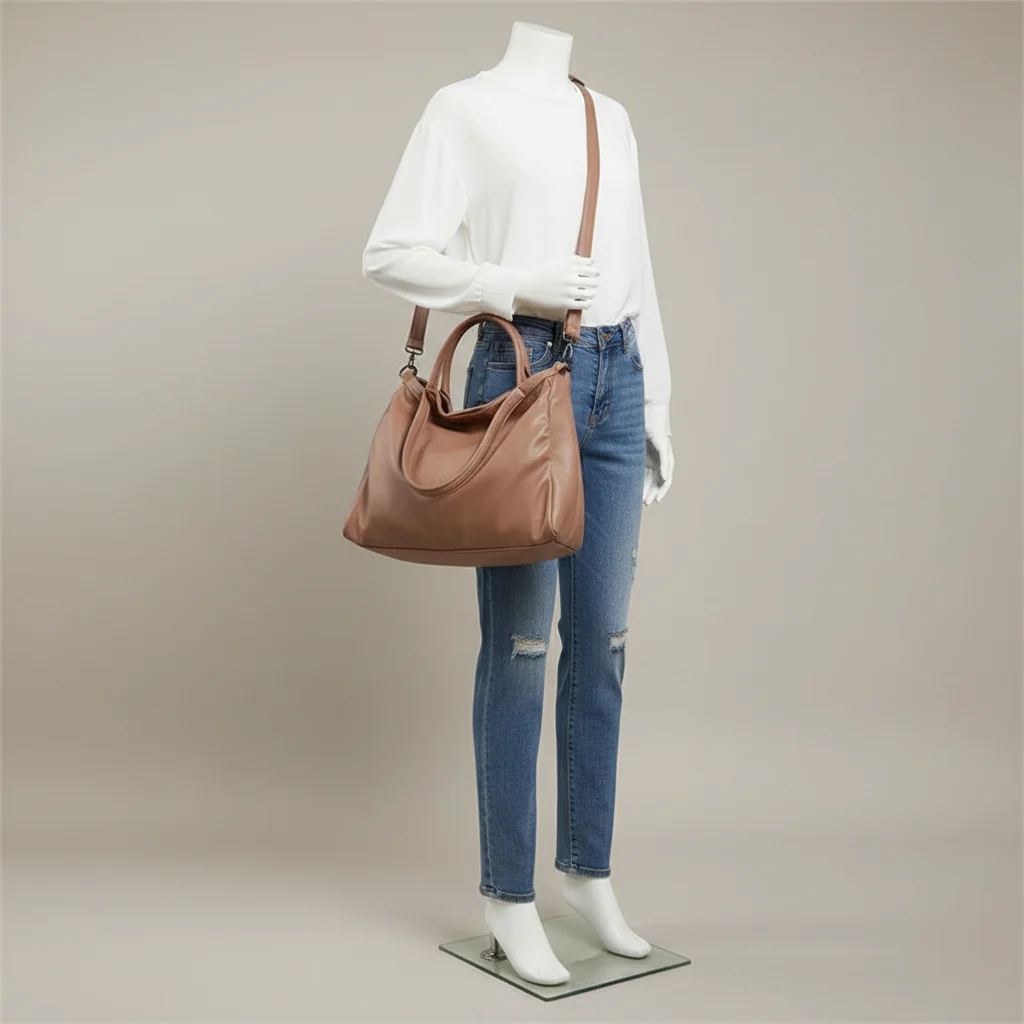 sac lycéenne cuir pu souple bandoulière - Vue 5 - sac lycéenne