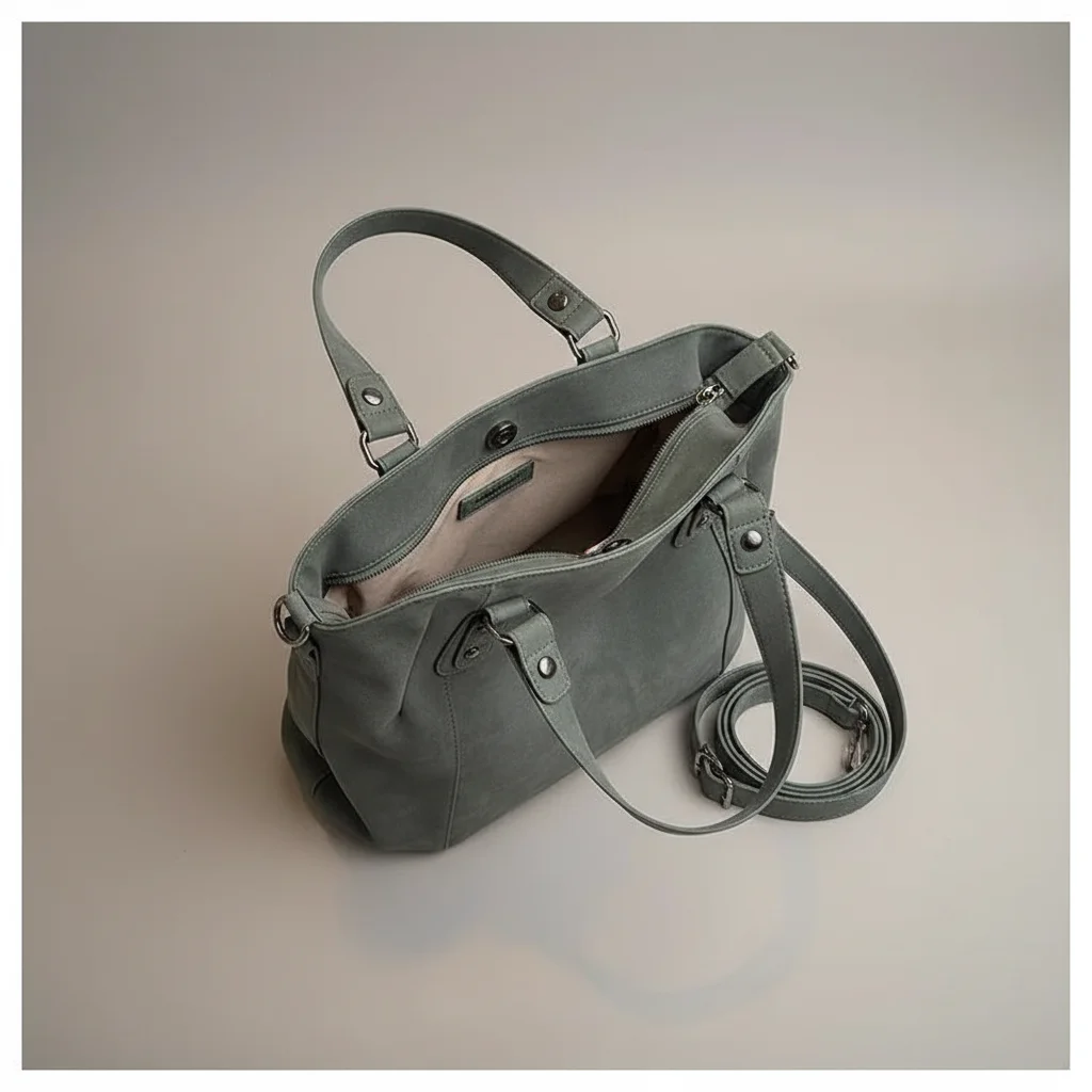 Sac lycéenne daim synthétique bandoulière ajustable - Vue 3 - sac lycéenne