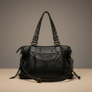Sac lycéenne simili cuir bandoulière ajustable - Vue 1 - sac lycéenne