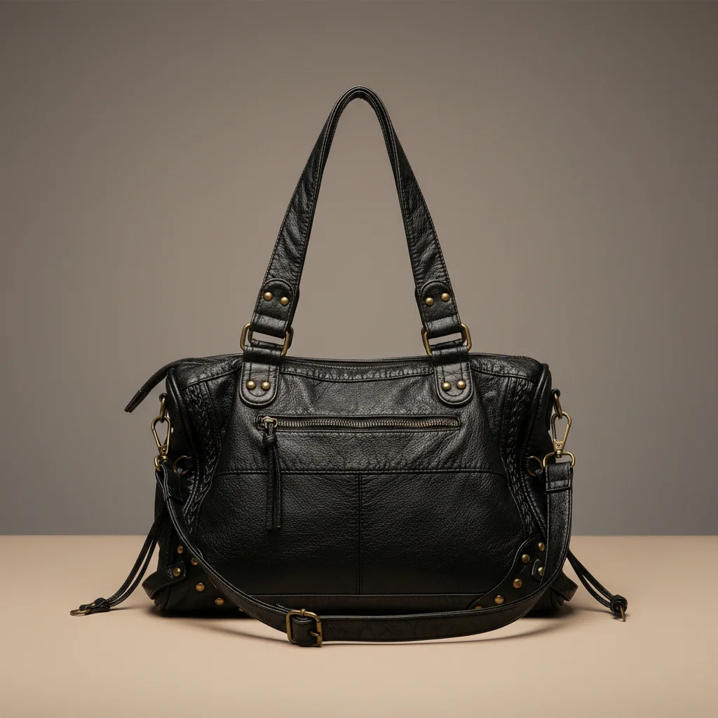 Sac lycéenne simili cuir bandoulière ajustable - Vue 1 - sac lycéenne