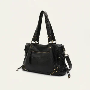 Sac lycéenne simili cuir bandoulière ajustable - Vue 2 - sac lycéenne