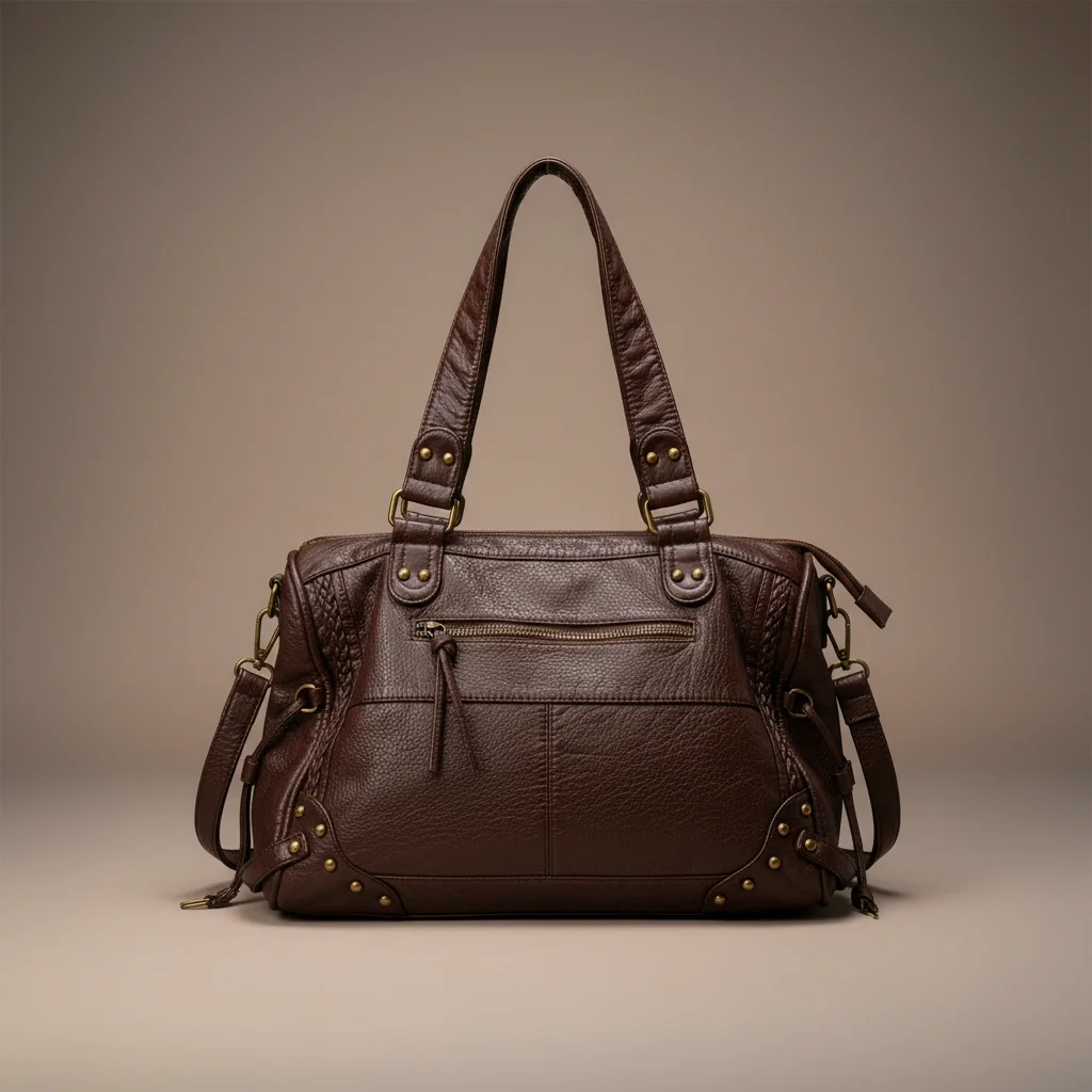 Sac lycéenne simili cuir bandoulière ajustable - Vue 7 - sac lycéenne