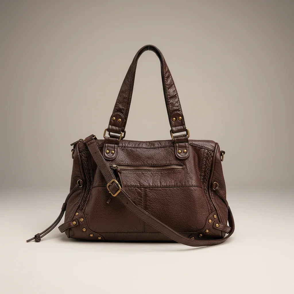 Sac lycéenne simili cuir bandoulière ajustable - Vue 8 - sac lycéenne