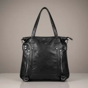 sac lycéenne simili cuir bandoulière grande capacité - Vue 1 - sac lycéenne