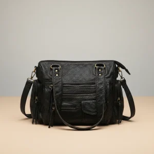 Sac lycéenne simili cuir bandoulière quotidien - Vue 1 - sac lycéenne