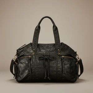 Sac lycéenne simili cuir grand format - Vue 1 - sac lycéenne