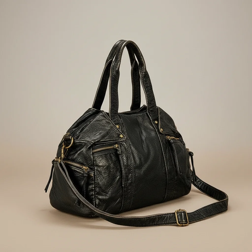 Sac lycéenne simili cuir grand format - Vue 2 - sac lycéenne