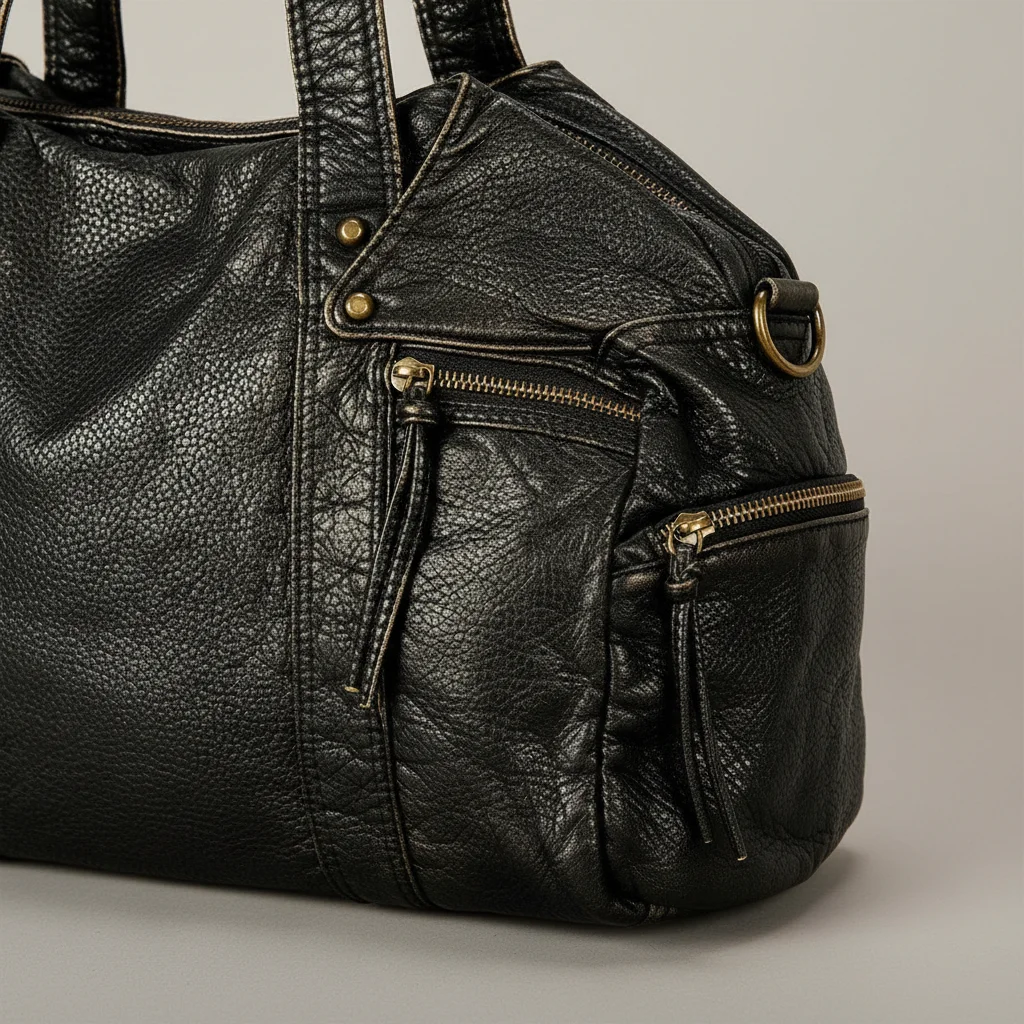 Sac lycéenne simili cuir grand format - Vue 4 - sac lycéenne