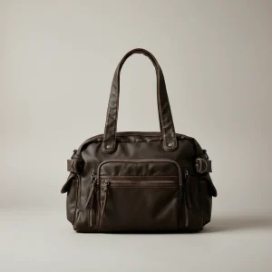 Sac lycéenne simili cuir multipoches - Vue 1 - sac lycéenne