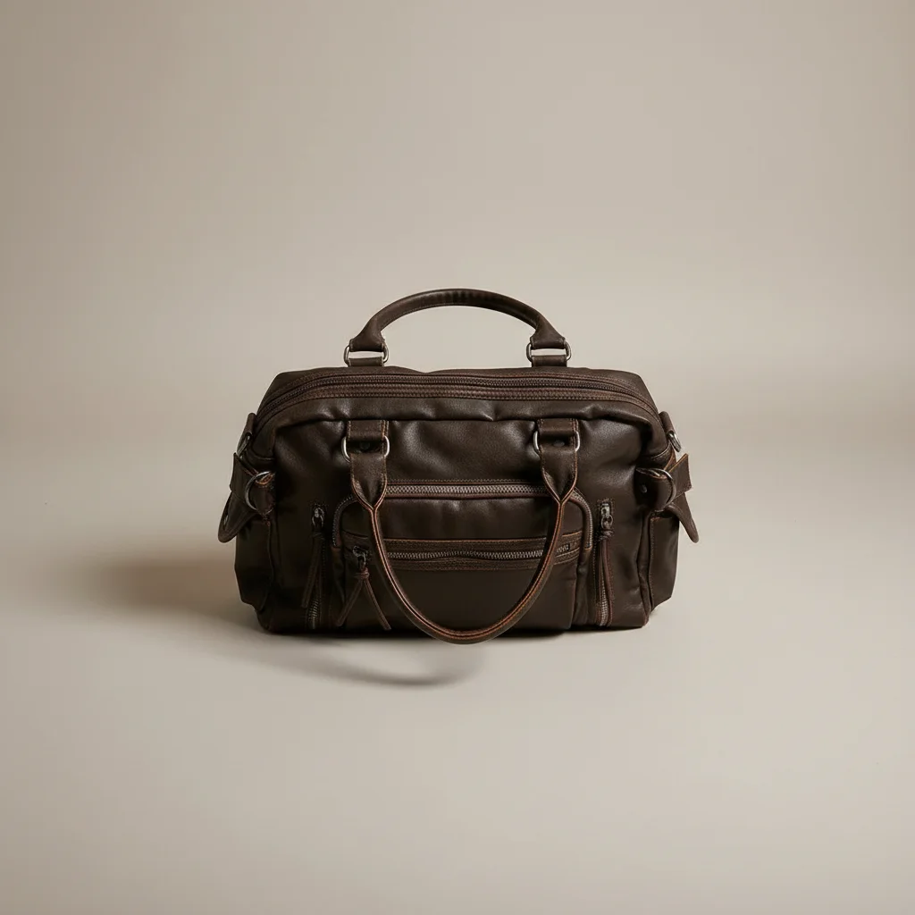 Sac lycéenne simili cuir multipoches - Vue 3 - sac lycéenne