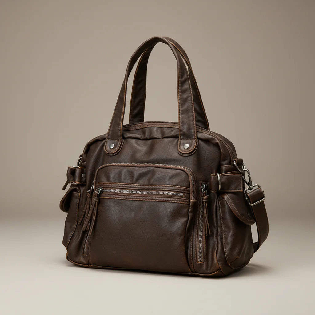 Sac lycéenne simili cuir multipoches - Vue 6 - sac lycéenne