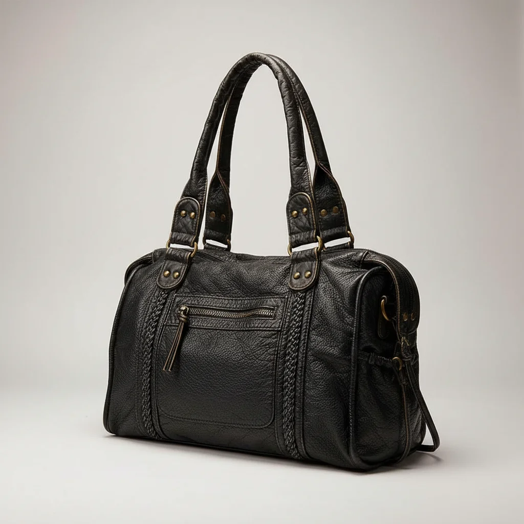 sac lycéenne simili cuir vintage 37cm - Vue 1 - sac lycéenne