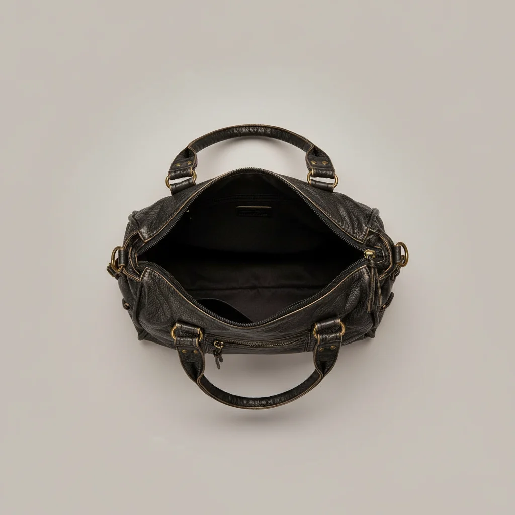 sac lycéenne simili cuir vintage 37cm - Vue 3 - sac lycéenne