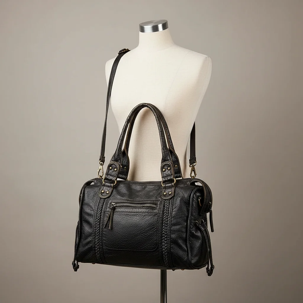 sac lycéenne simili cuir vintage 37cm - Vue 5 - sac lycéenne