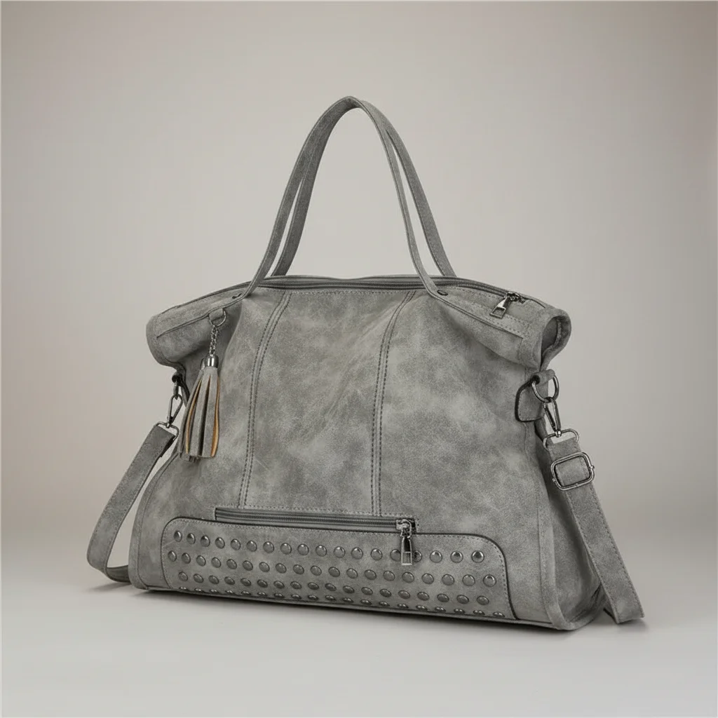 sac lycéenne simili daim bandoulière confort - Vue 4 - sac lycéenne