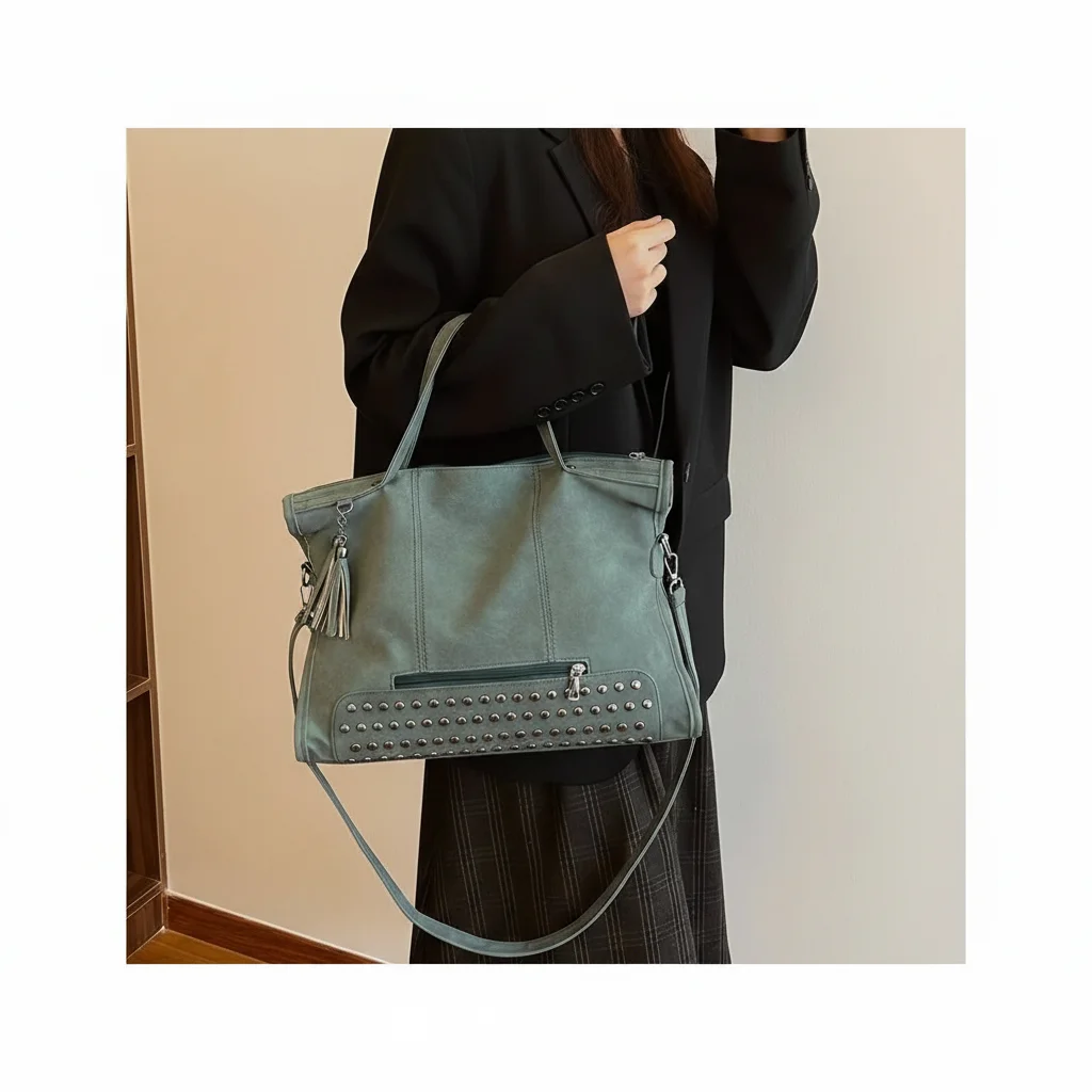 sac lycéenne simili daim bandoulière confort - Vue 5 - sac lycéenne