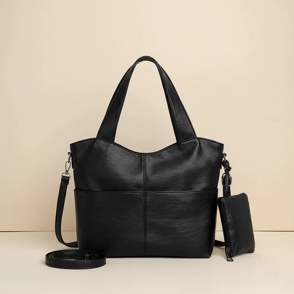 Sac lycéenne similicuir bandoulière structuré - Vue 1 - sac lycéenne