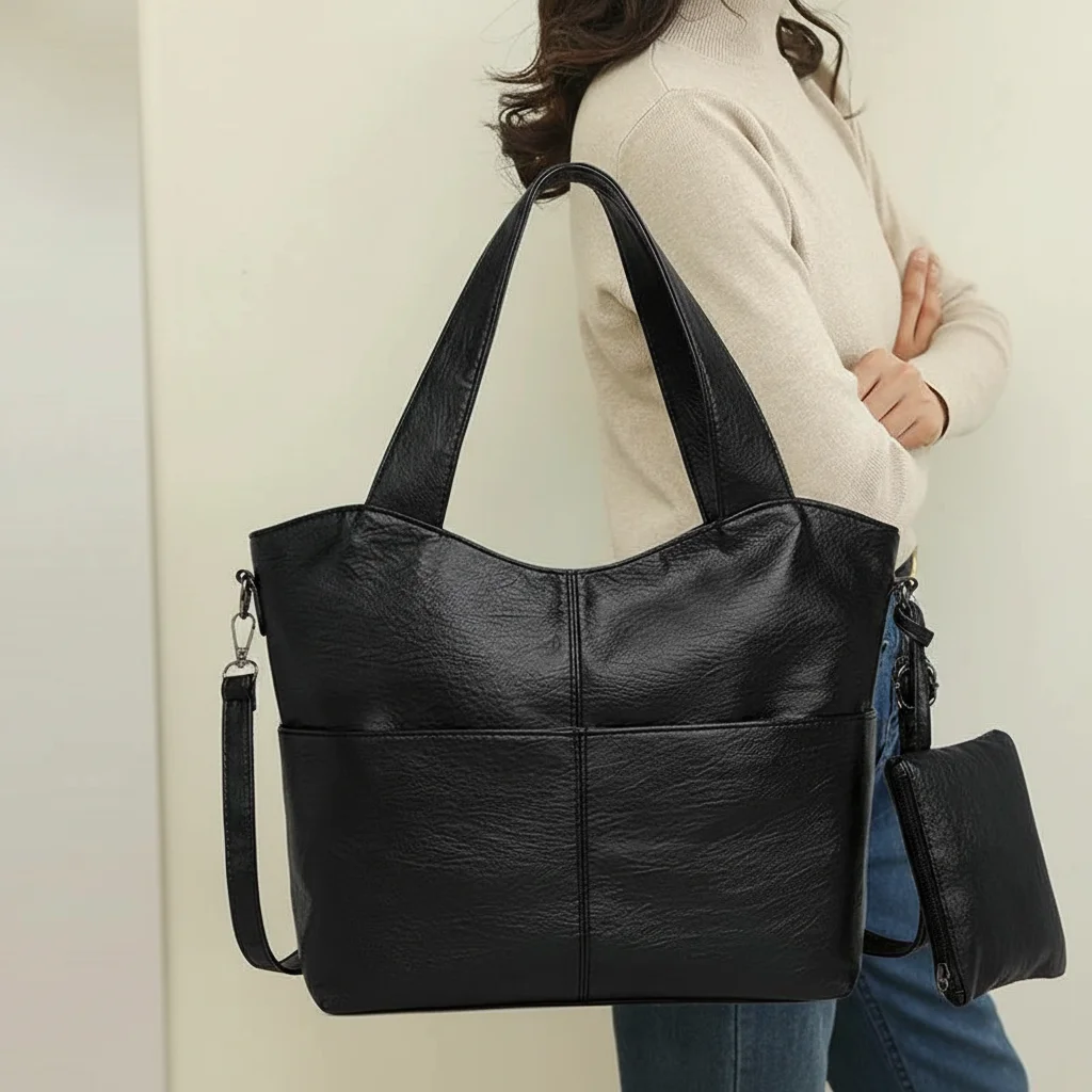 Sac lycéenne similicuir bandoulière structuré - Vue 5 - sac lycéenne