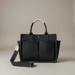 Sac lycéenne toile noir multipoches - Vue 1 - sac lycéenne