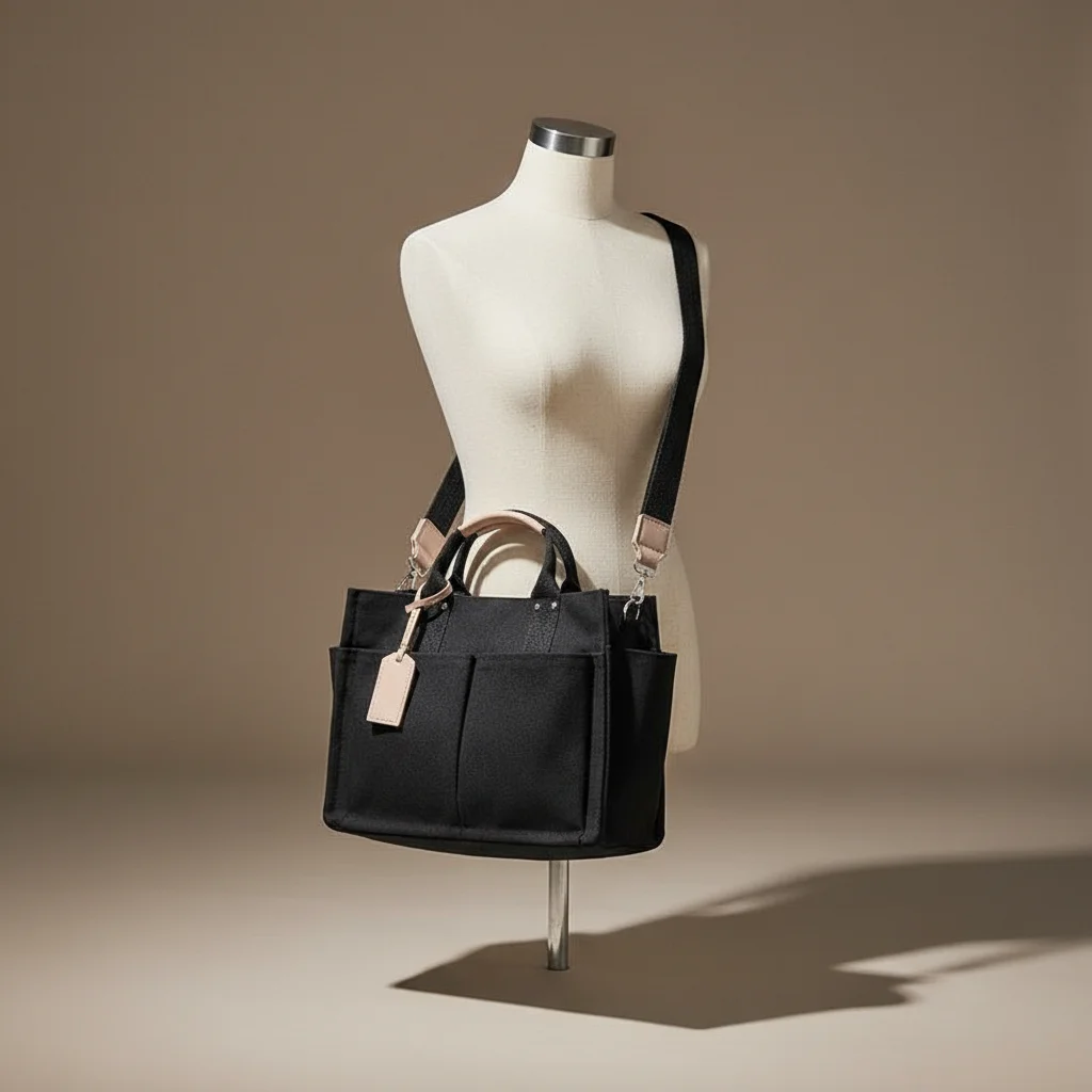 Sac lycéenne toile noir multipoches - Vue 5 - sac lycéenne